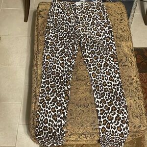 J. Crew Women's 10" Toothpick Corduroy Leopard Animal Print Jeans Sz 25.